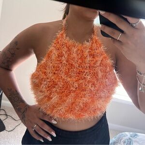 Furry crochet top